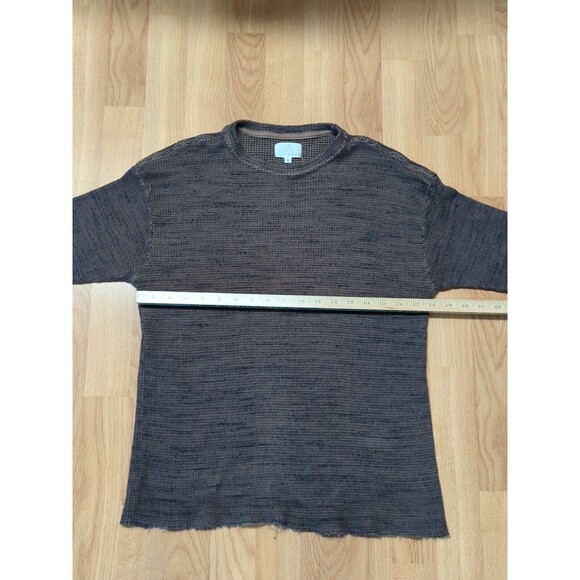 Tribe Kelley Sweatshirt Womens Small Brown Long Sleeves Oversized Thermal Waffle - Picture 4 of 9